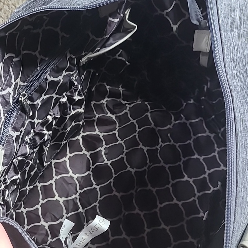 Banafish Tote Stylish Gray and Cream Women's Bag Designed For Breast Pumps - Picture 3 of 6